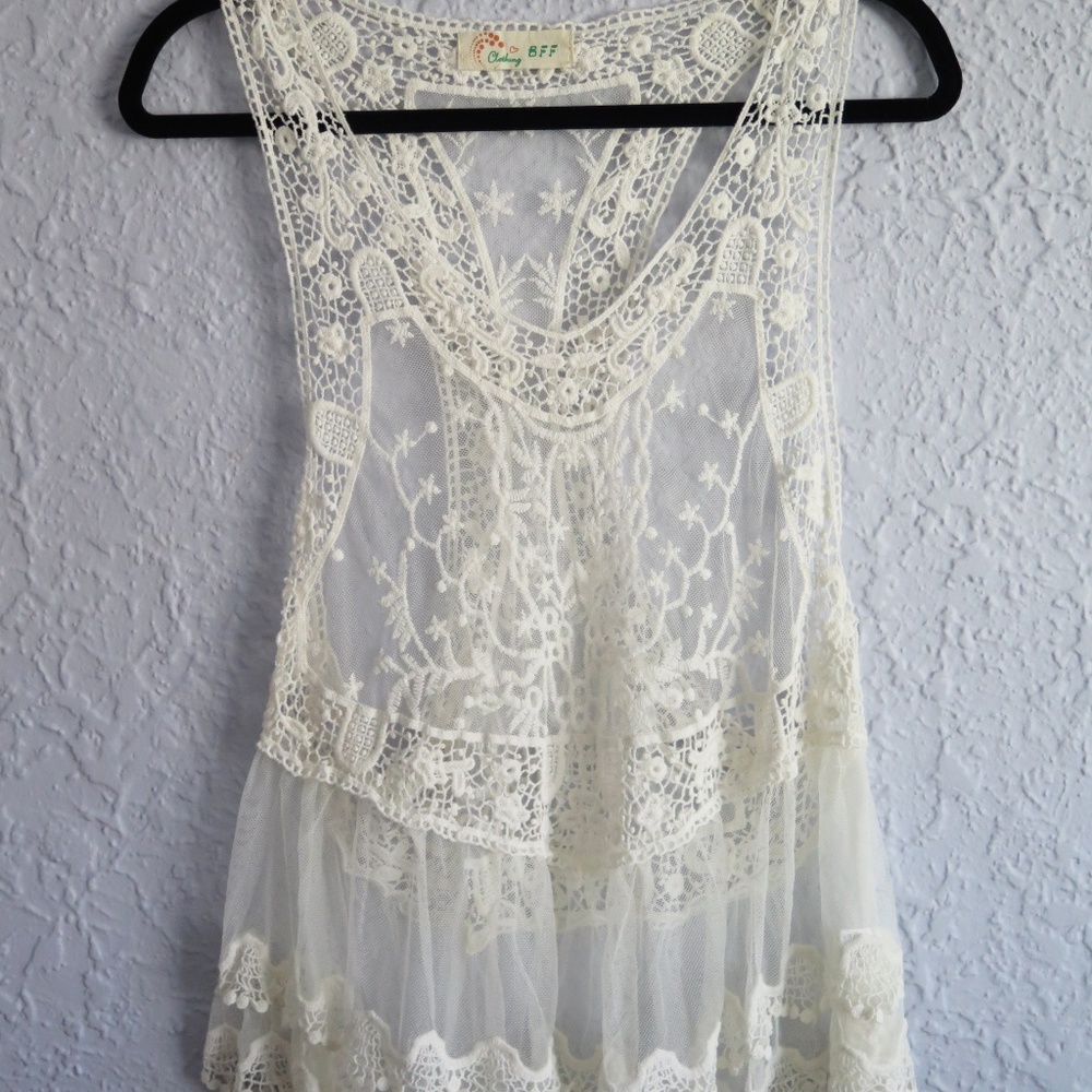 BFF- Lace Racerback Tank